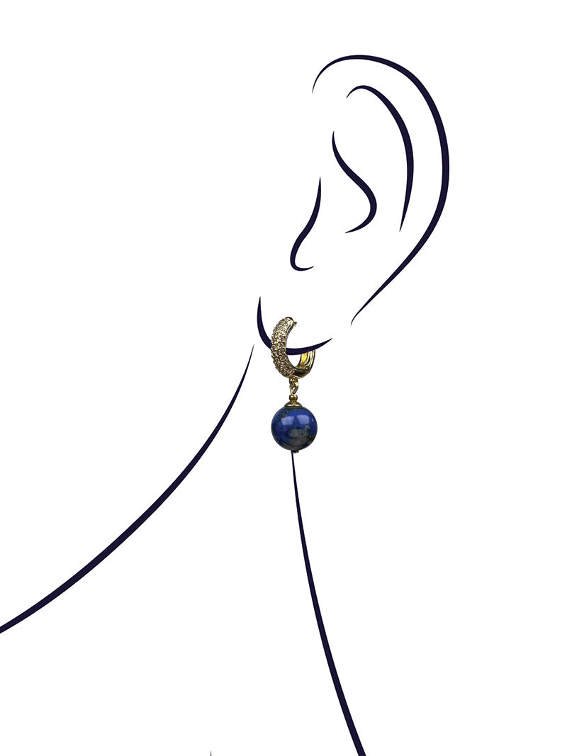 Blue lapis gold plated earrings