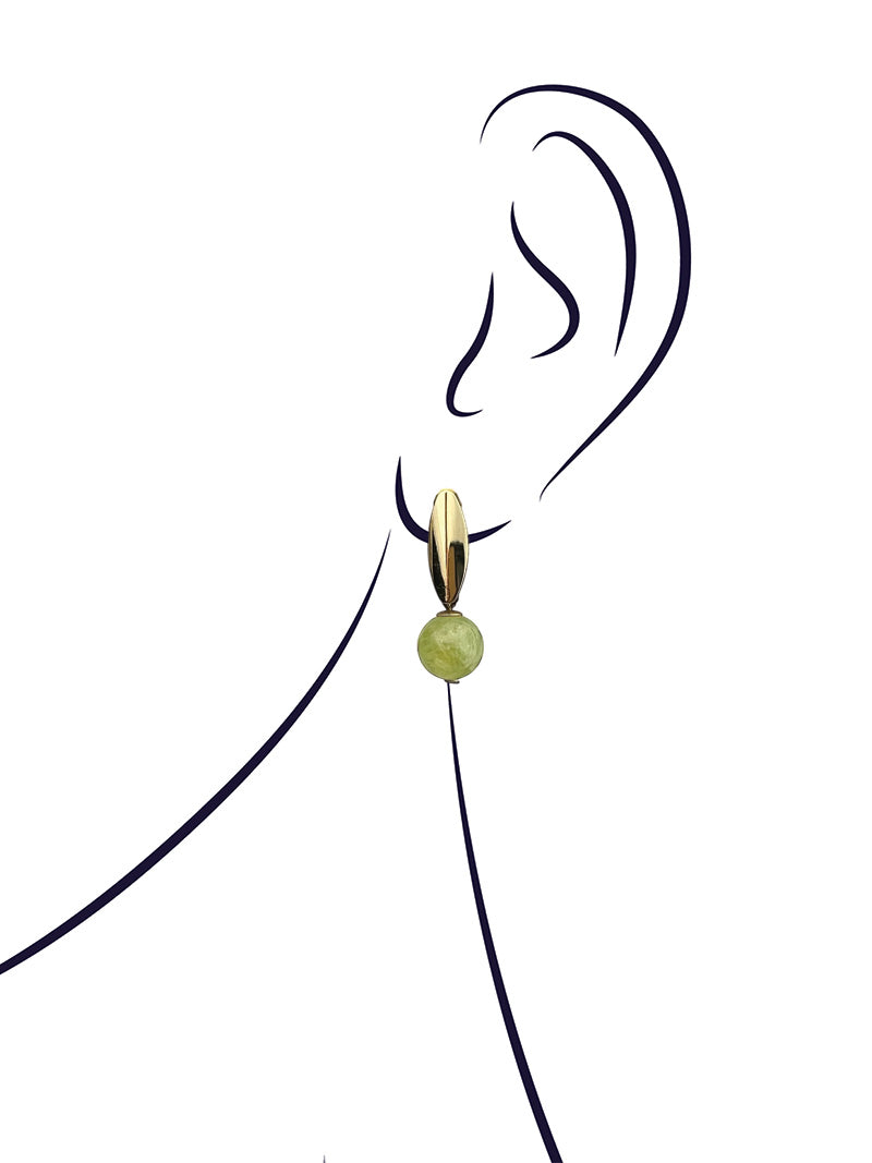 Green peridot gold plated earrings