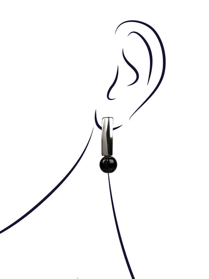 Onyx Bar Drop Earrings