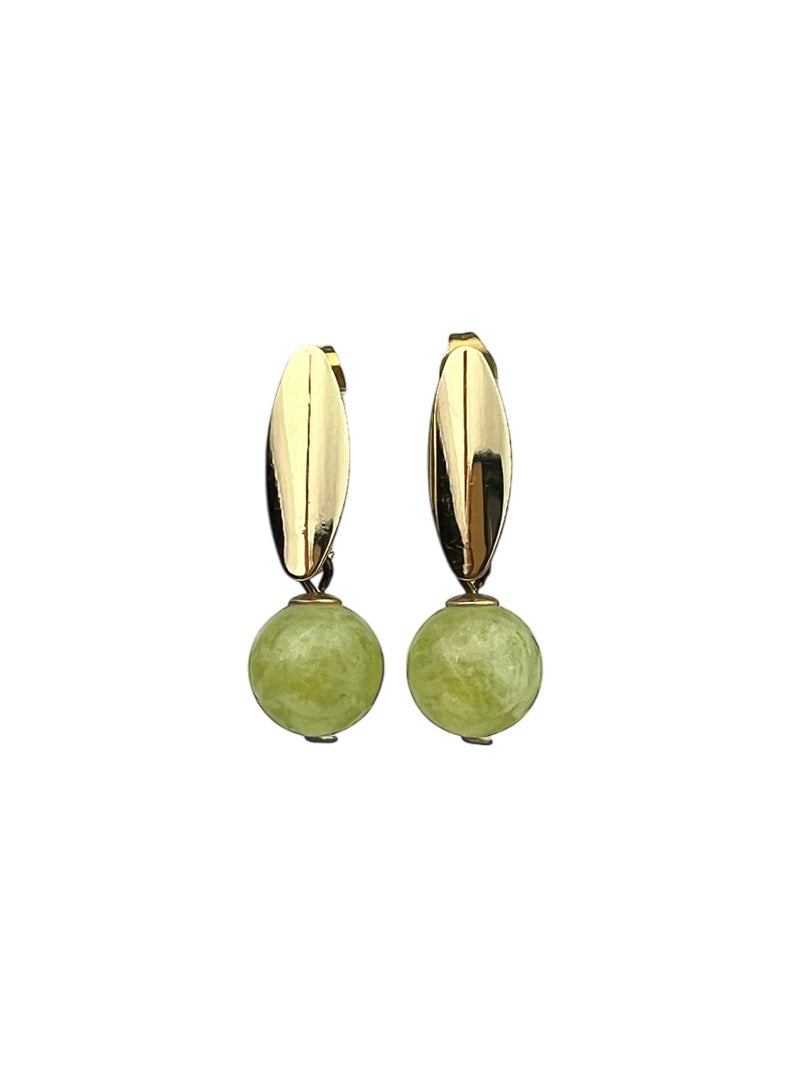 Green peridot gold plated earrings
