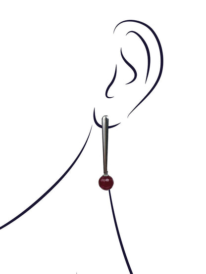 Ruby Long Bar Earrings