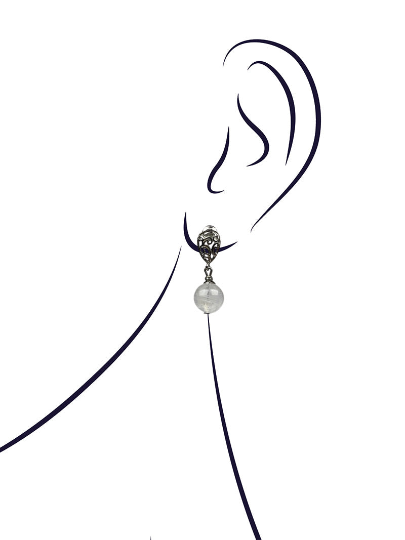 White moonstone earrings