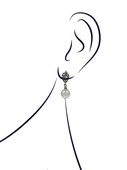 Moonstone Filigree Drop Earrings