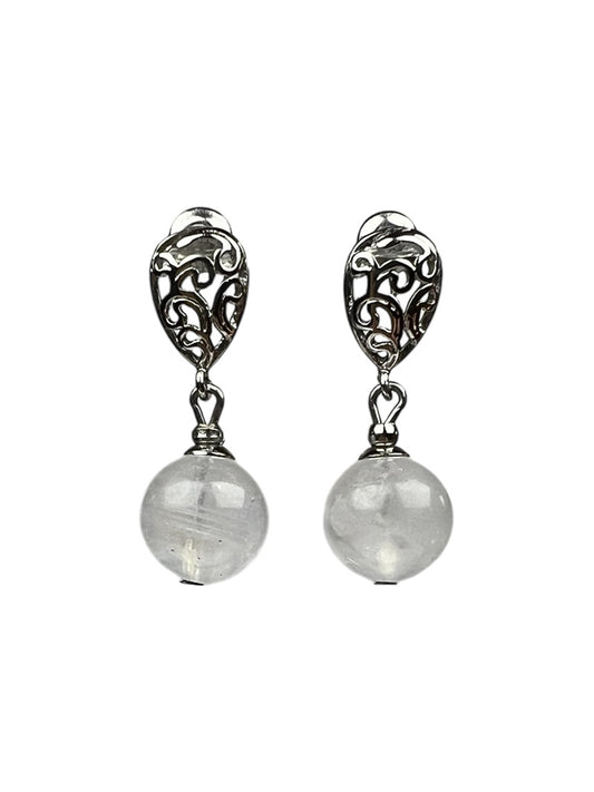 White moonstone earrings